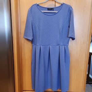 Women's Dress in Textured Blue